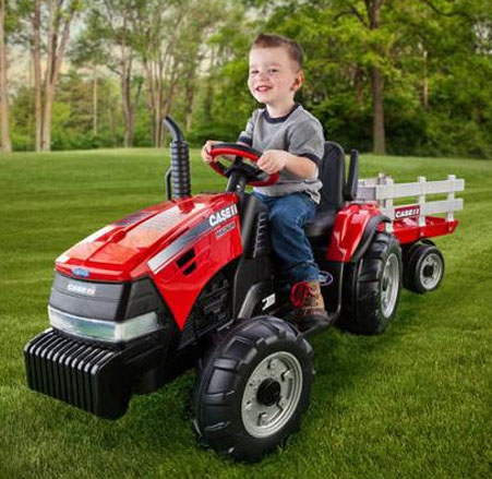 Tractor Eléctrico Infantil 12V Peg Perego Ih Magnum Rojo Todo Terreno