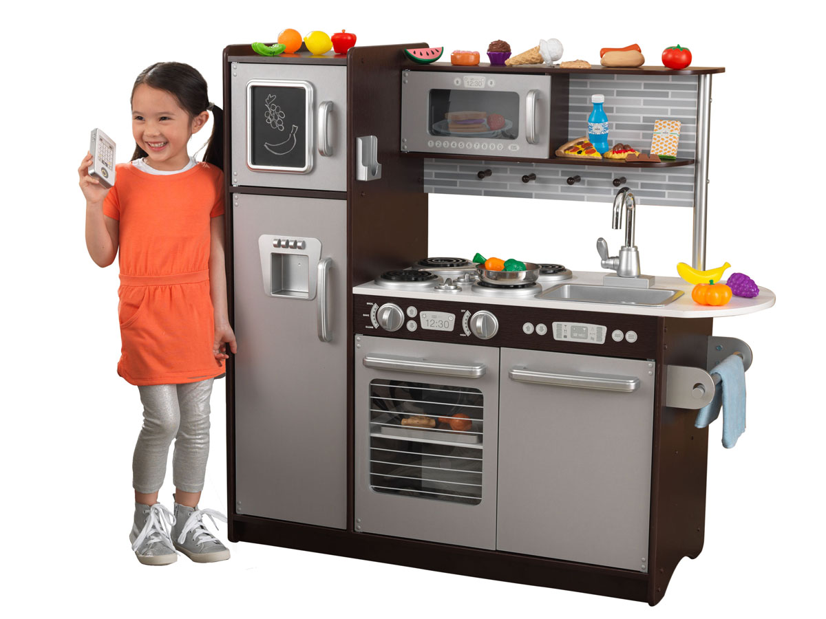 Cocina Juguete Kidkraft Madera Uptown Espresso Con Accesorios