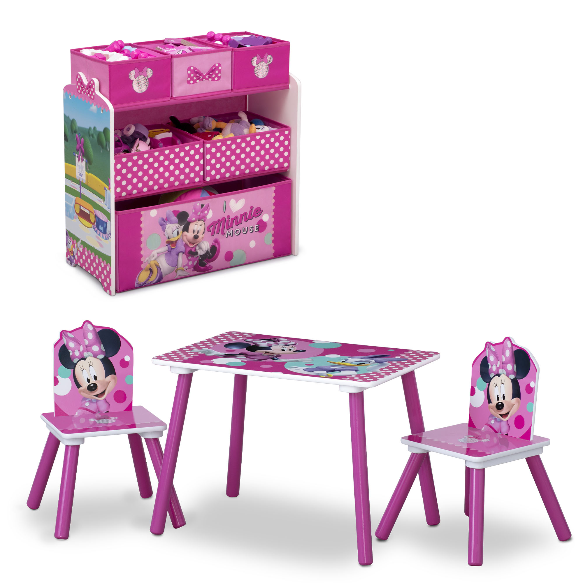 Juguetero Mesa Y Sillas Minnie Mouse Delta Envio Gratis