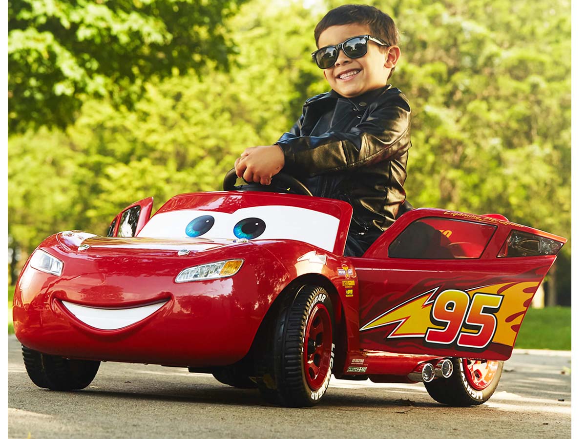 Carro Electrico Infantil Montable 6v Rayo Mcqueen Disney Car Color Rojo