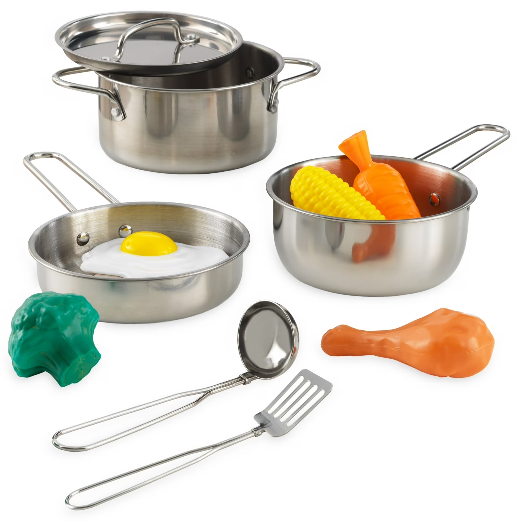 Set Cocina Infantil KidKraft Utensilios Juguete 11 Piezas Plateado