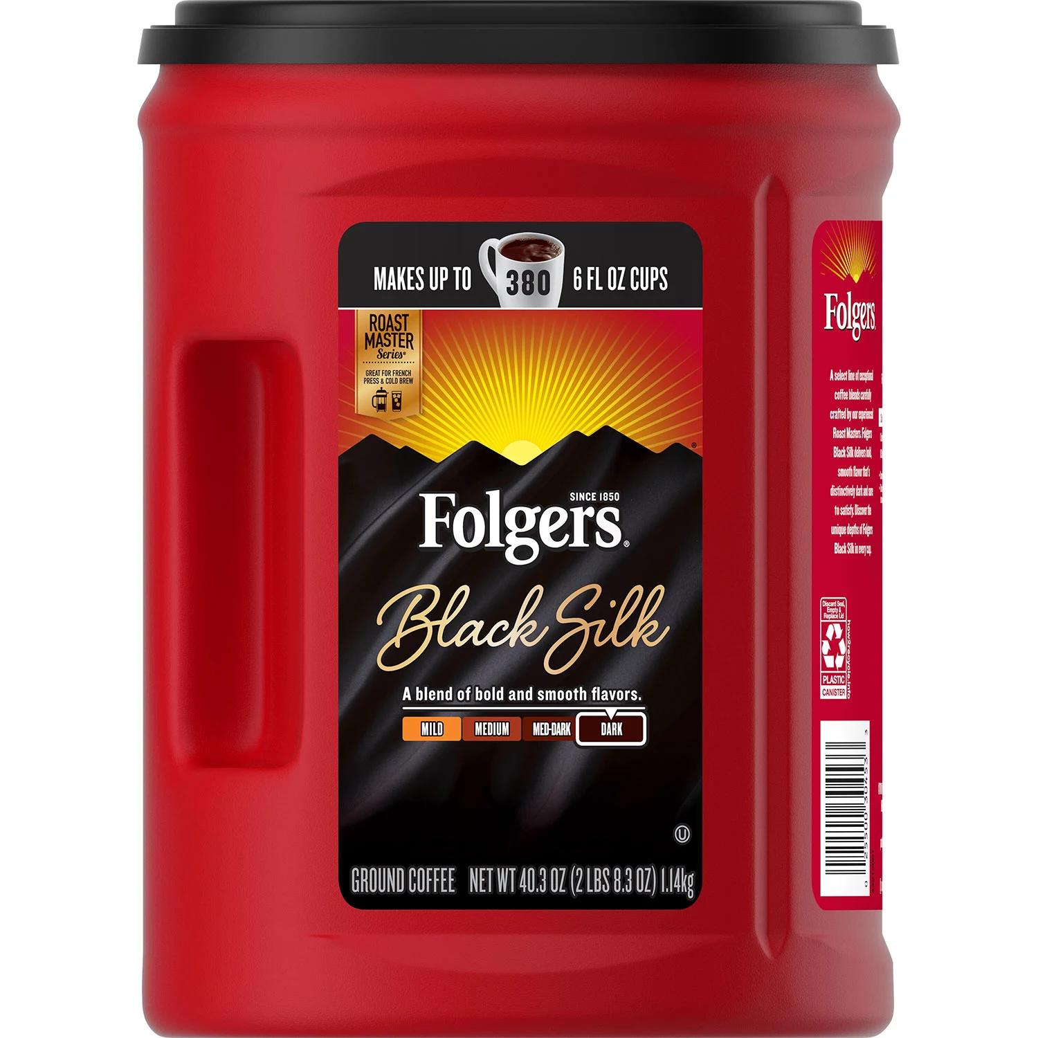 Café Folgers Negro Black Silk Bote Jumbo 1.14kg