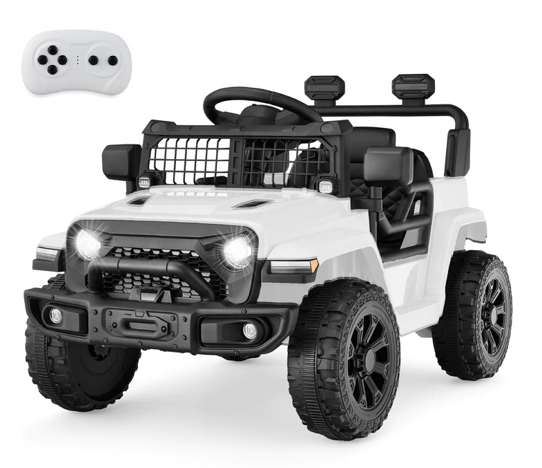 Jeep Carro Montable 6v Control Remoto Luz Sonido Blanco 3-5años
