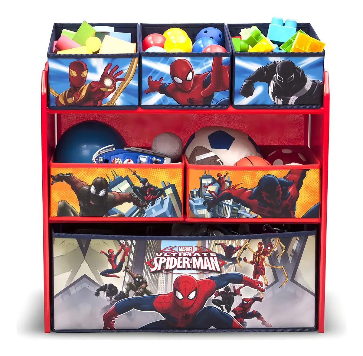 Organizador De Juguetes Spiderman 6 Contenedores