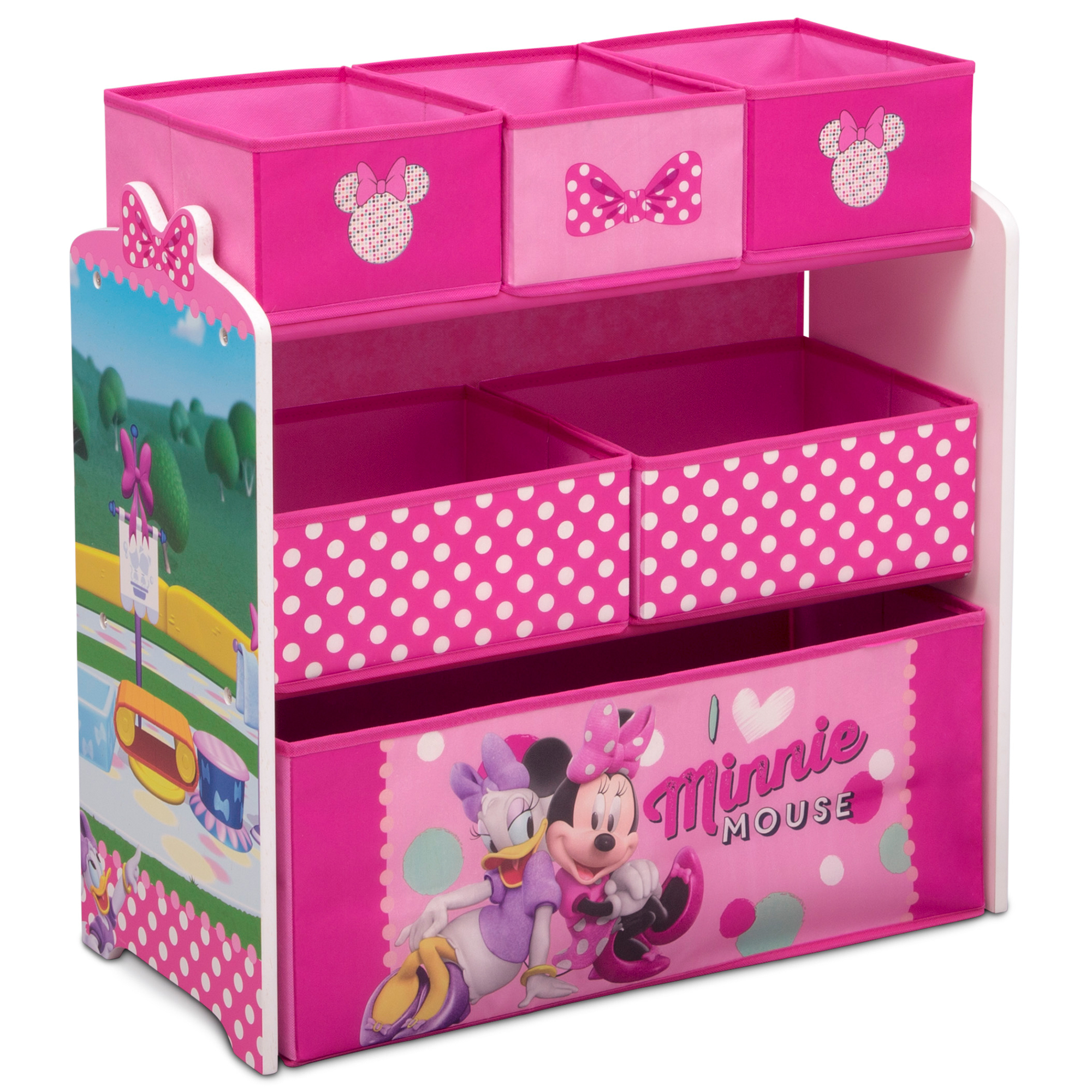 Organizador De Juguetes Minnie Mouse Disney - 6 Contenedores Color Rosa