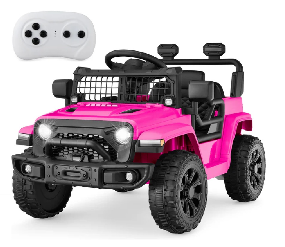 Jeep Carro Montable 6v Control Remoto Luz Sonido Rosa 3-5años