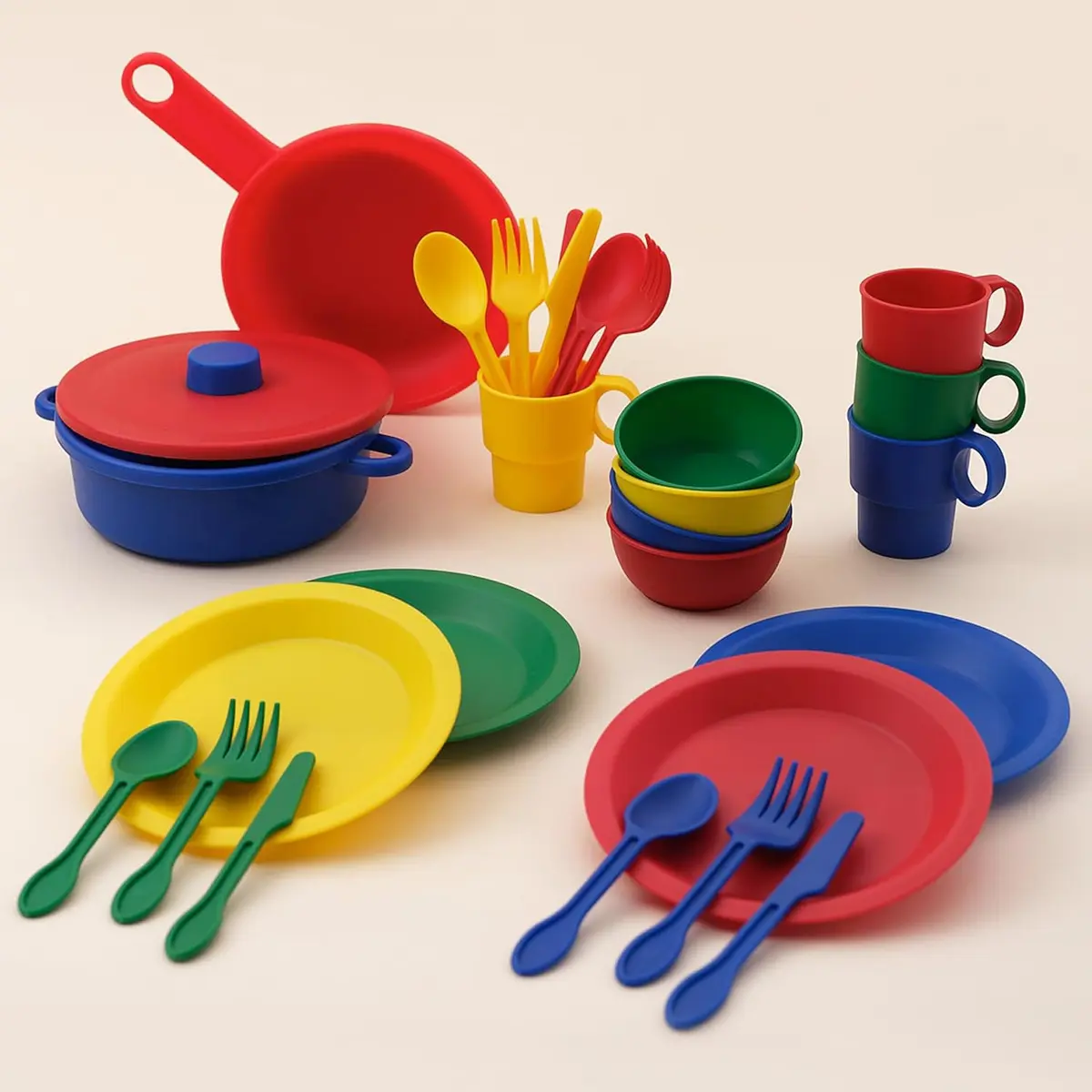 Juego de Utensilios de Cocina Infantil 27 Piezas KidKraft colores primarios