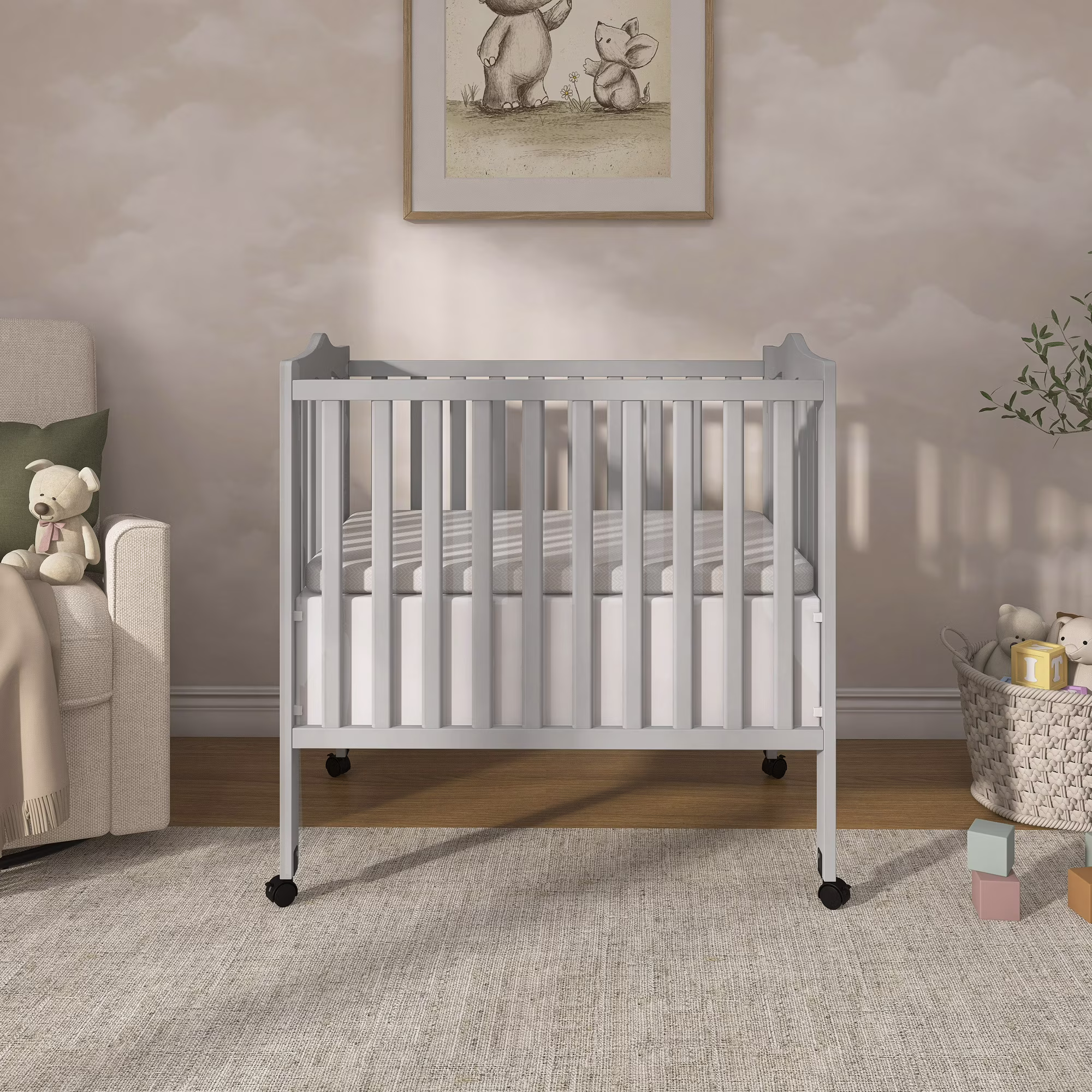 Cuna Portátil Plegable 2 En 1 Dream On Me Gris