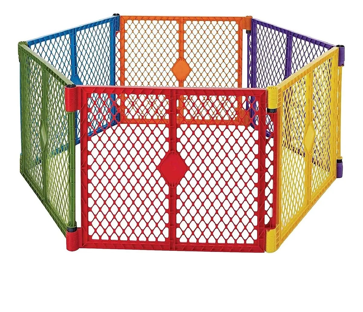 Corral Reja Para Bebe 6 Panel Juego Northstates Multicolor