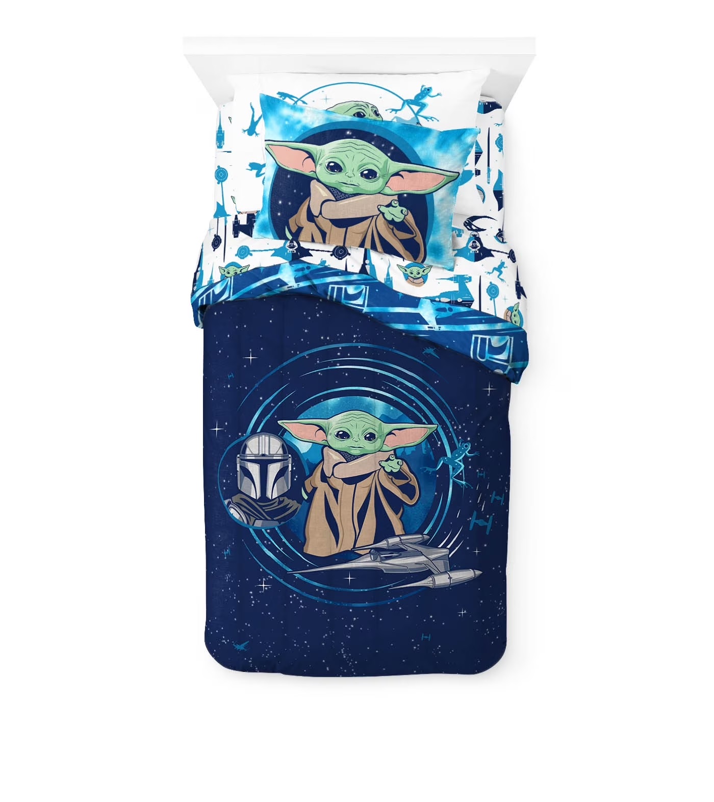 Set ropa de Cama Individual Star Wars 5pz Edredon 2 Vistas Sabanas