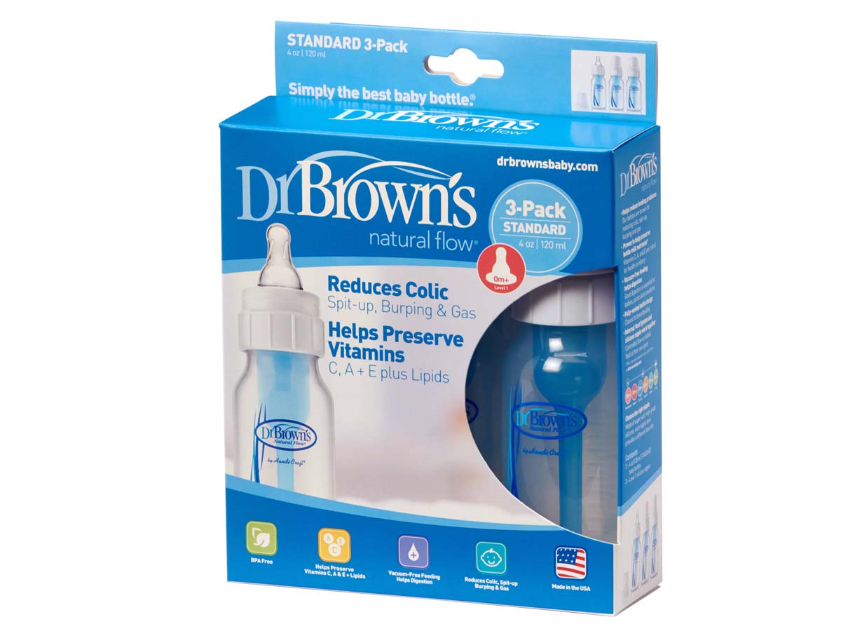Biberón Dr Browns 120ml 4oz. 3 Pack Transparente