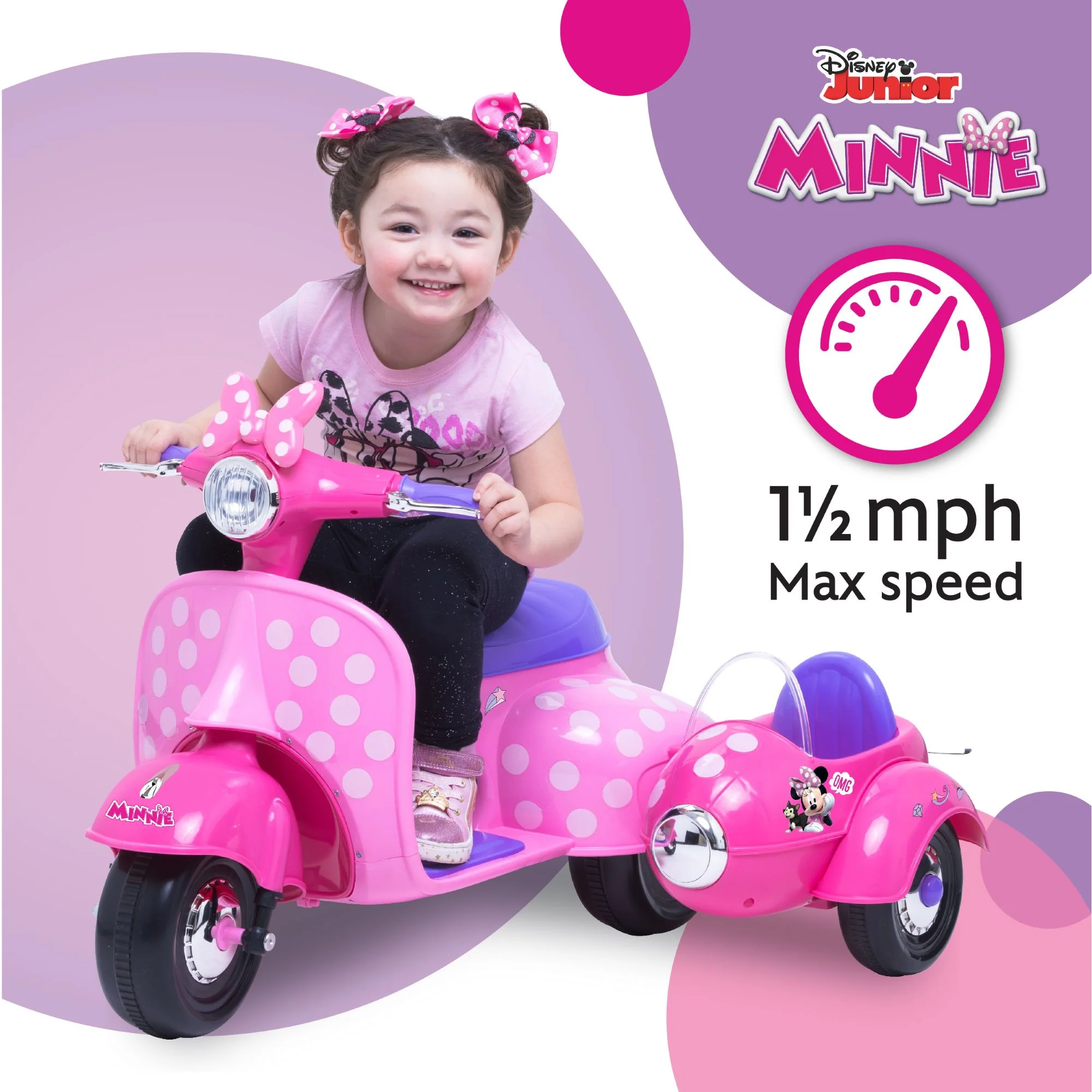 Moto scooter Eléctrica Disney Minnie Mouse Color Rosa Voltaje Del Cargador 110v/220v
