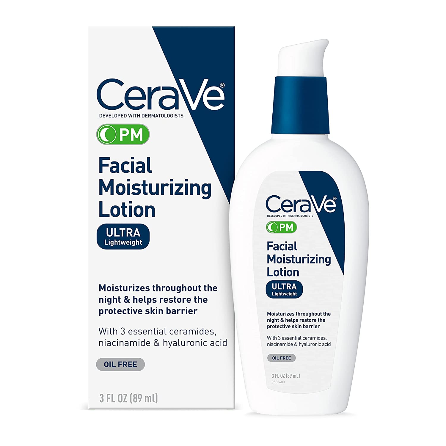 Cerave Loción Hidratante Facial Pm Ultra Ligero Noche 89ml