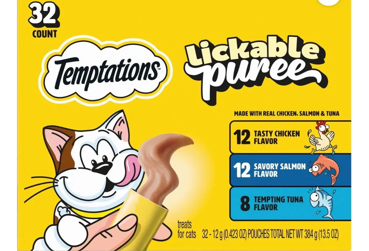 Golosina Para Gato Temptations Pure 32pz Atun Pollo Salmon