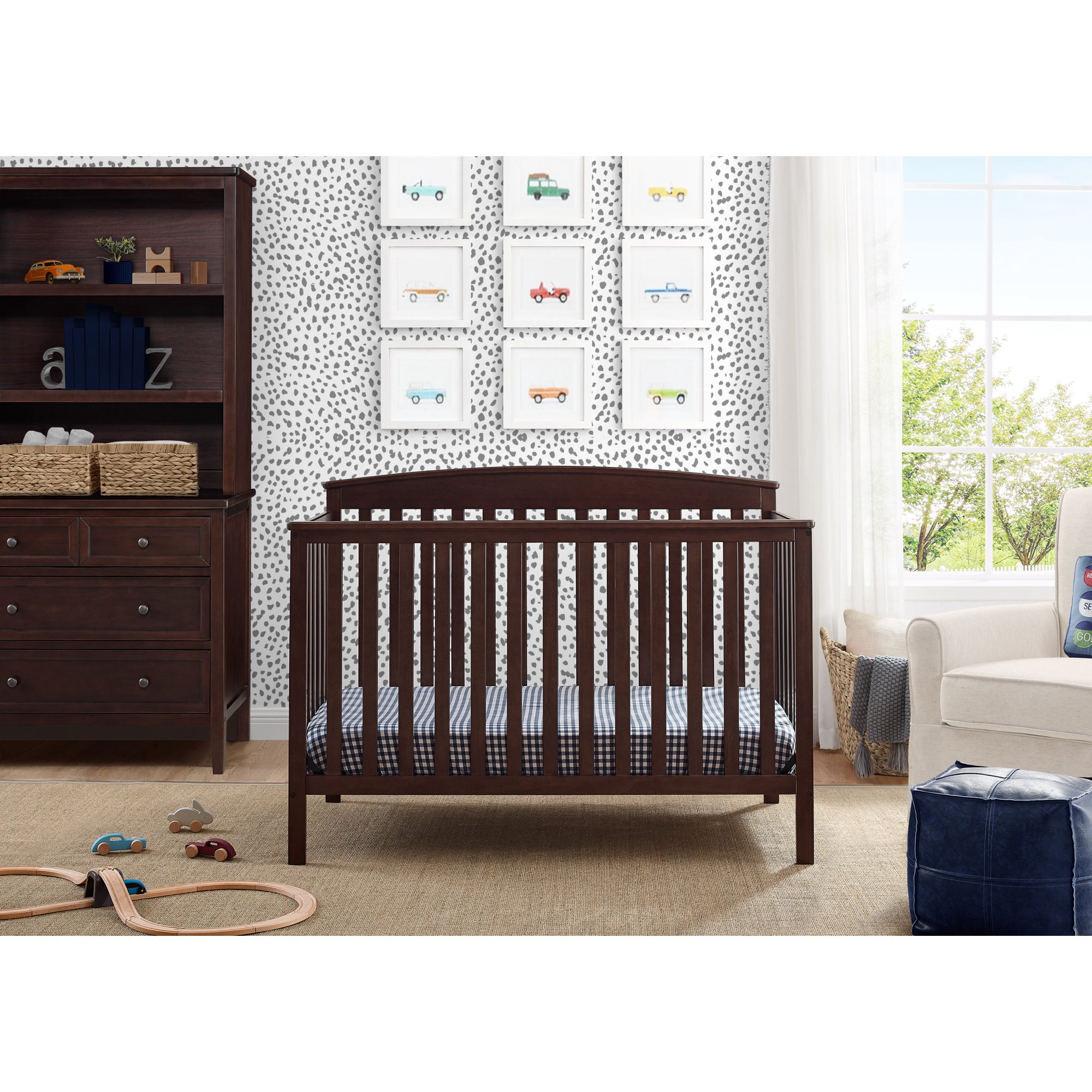 Cuna Convertible Delta Children Hanover Espresso Cafe 6 en 1 de Madera