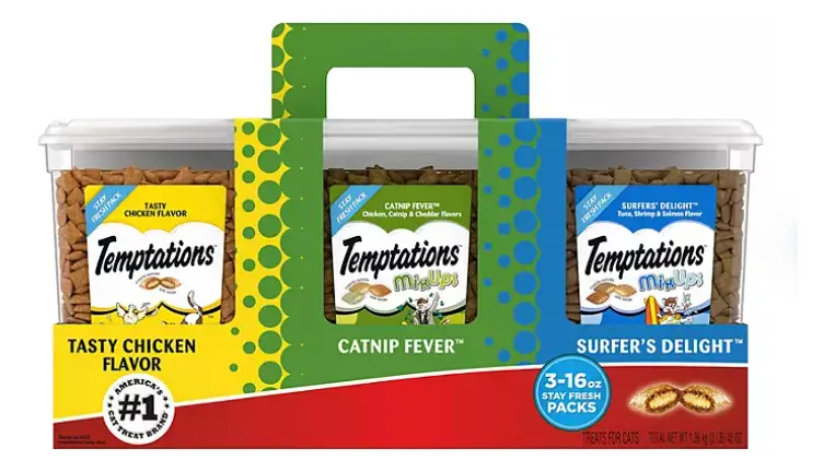 Temptations Gato Treat 3lb Tasty Flavor 3 Botes X1 Lb.