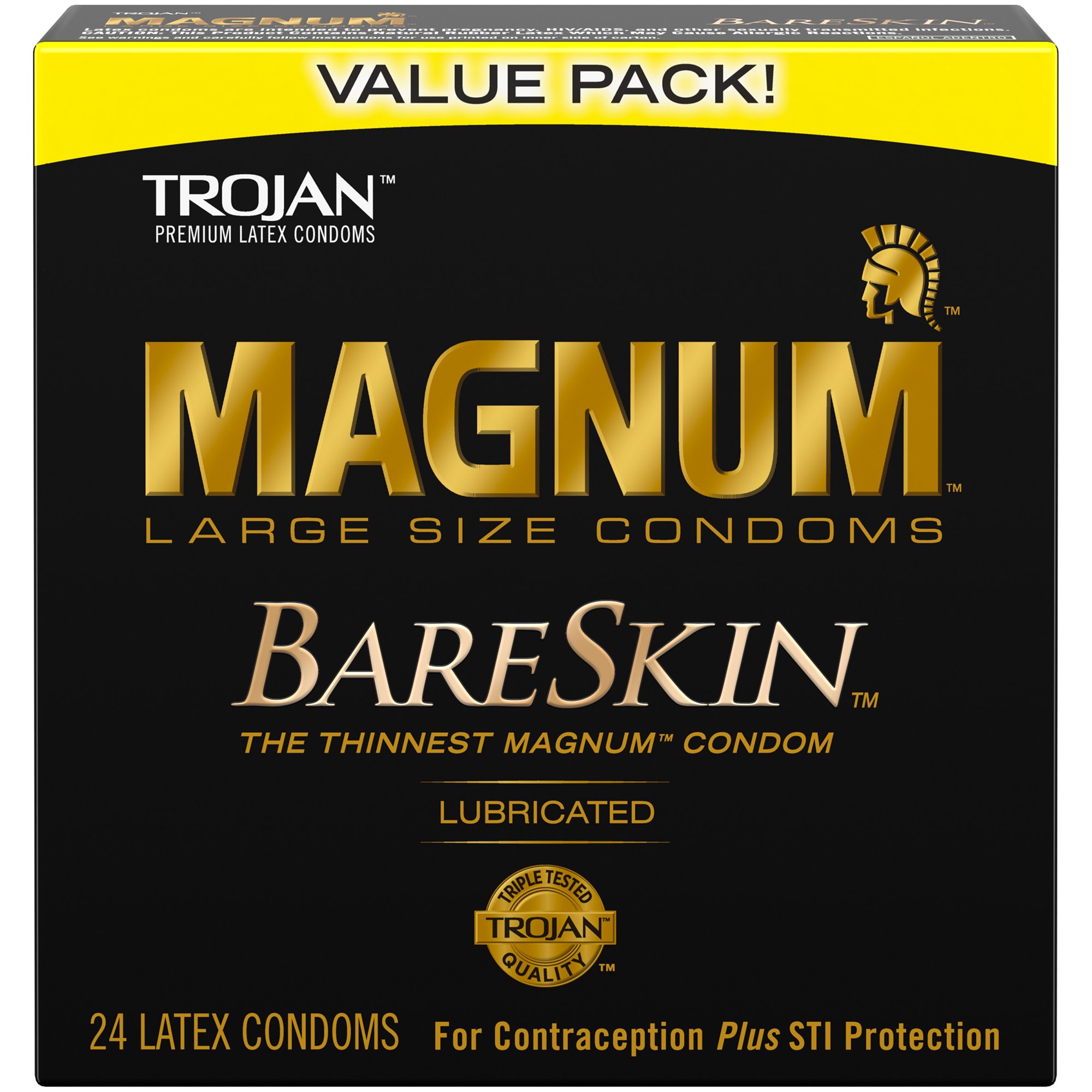 Condones Trojan Magnum L Bareskin Piel Desnuda Grande 24 Pz