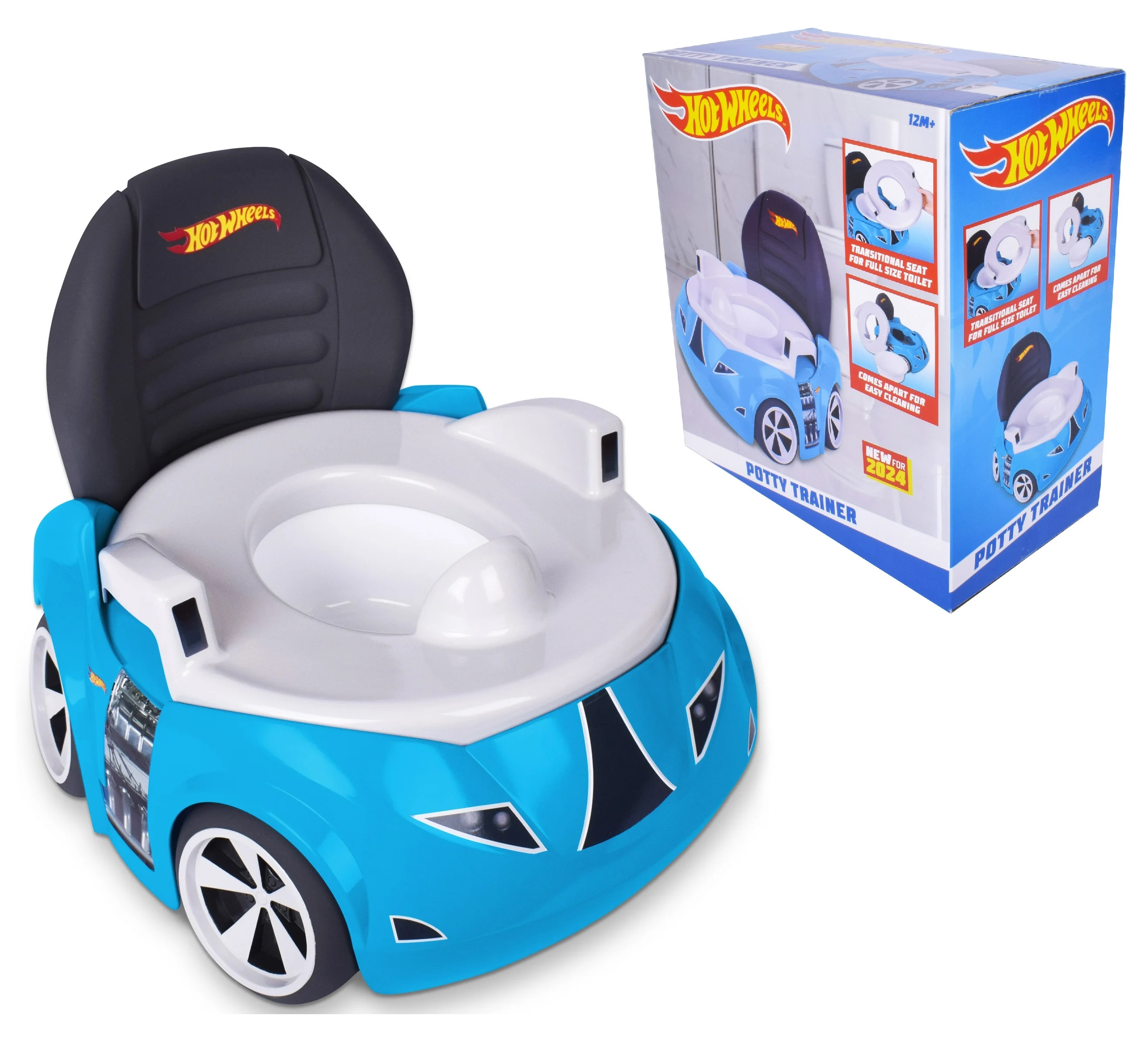 Baño Entrenador Hot Wheels 2 En 1 Carro Carreras Azul