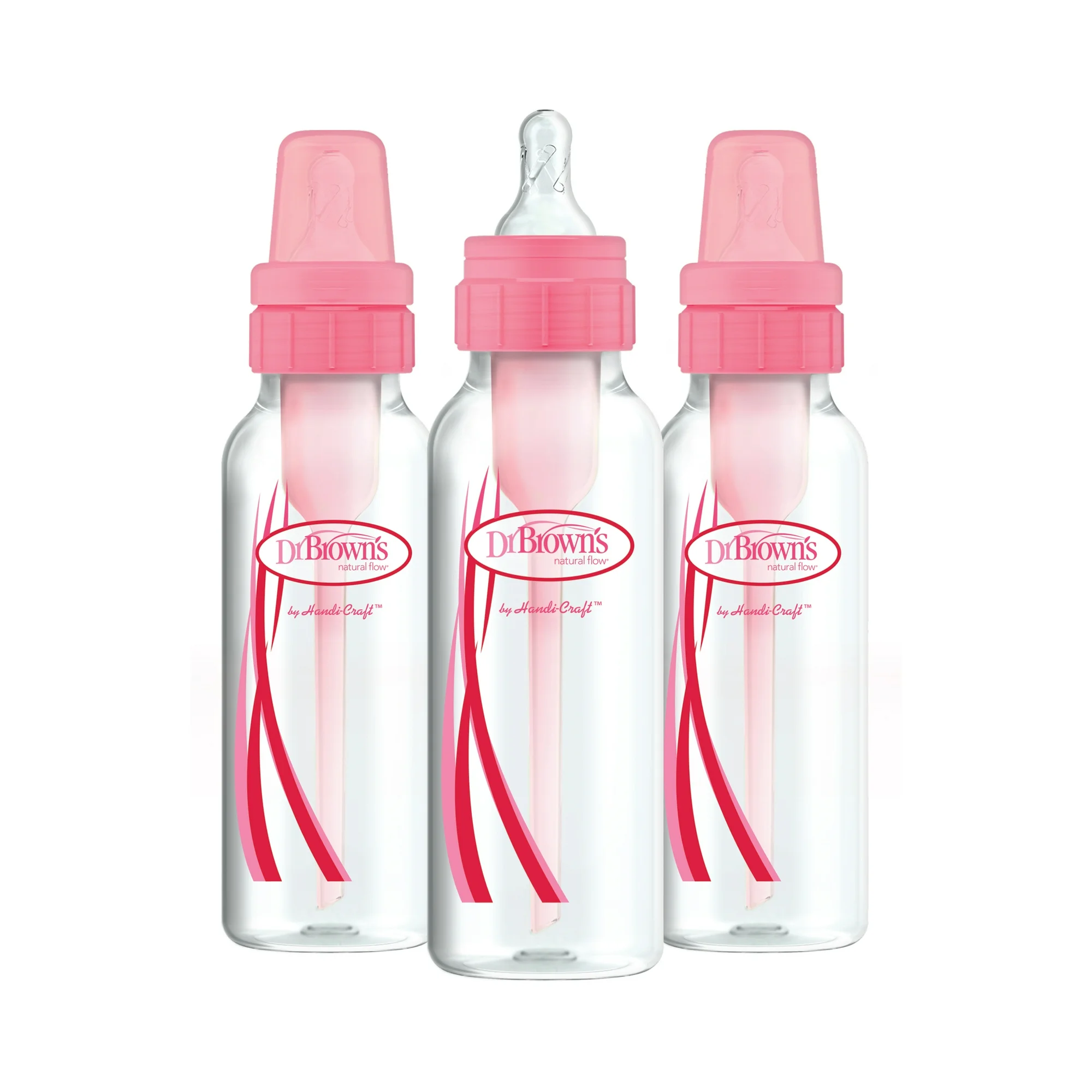 Biberón Anticólico Dr Brown's Options+ 250 ml Rosa BPA Free