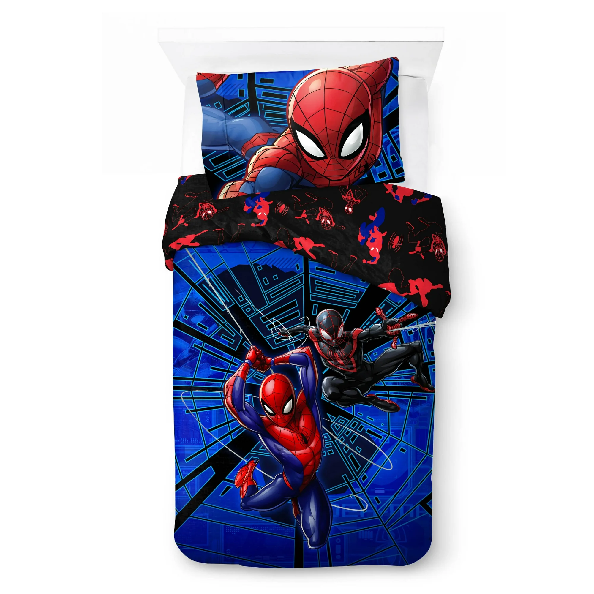 Edredon Spiderman Reversible tamaño Individual y Matrimonial 2pz