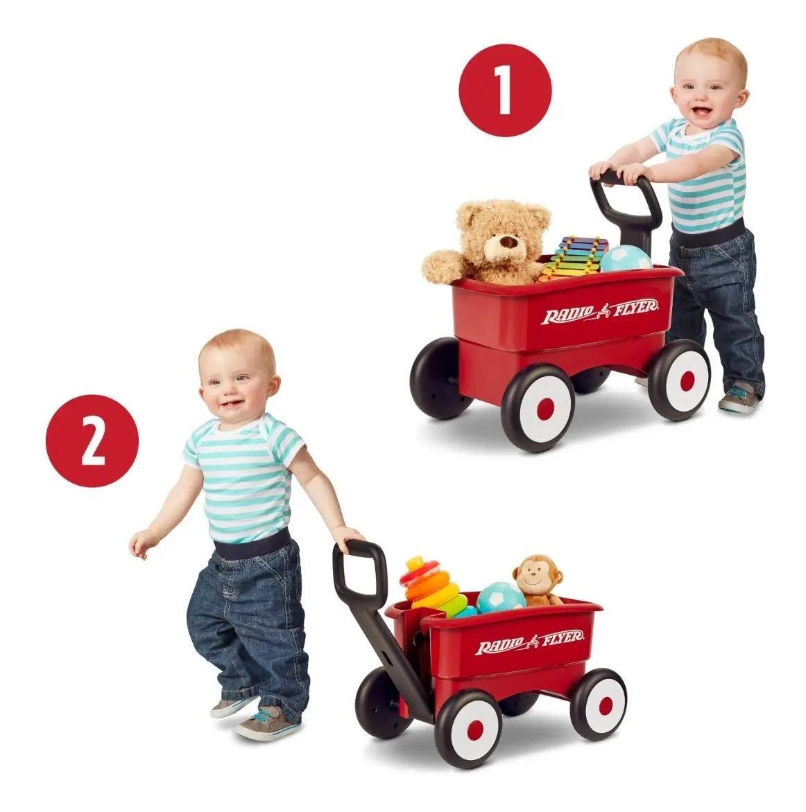 Carrito De Arrastre vagon Radio Flyer Rojo Multifuncional Niños 1-4 Años