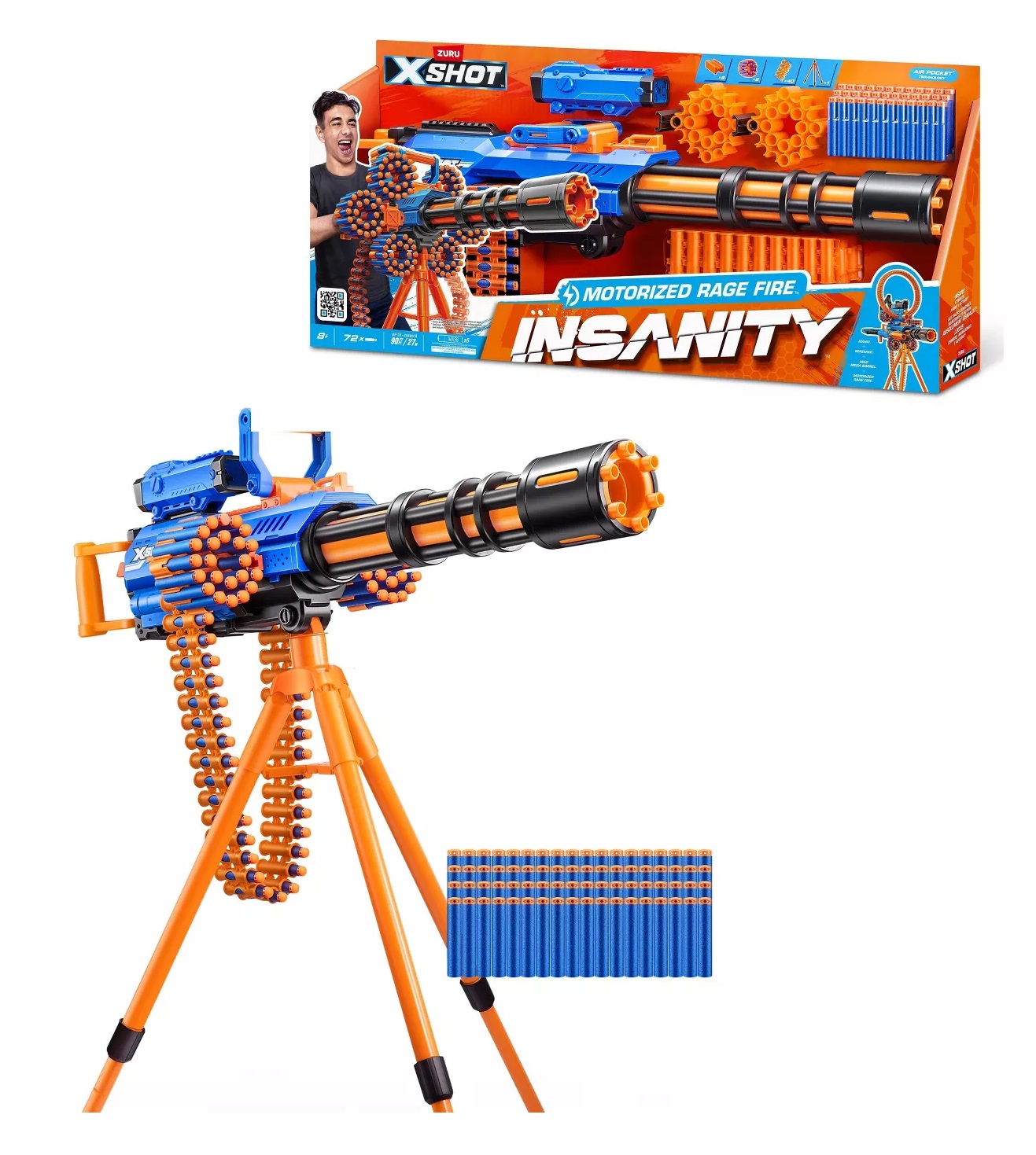 X-shot Lanzador Motorizado Insanity Motorized 72 Dardos