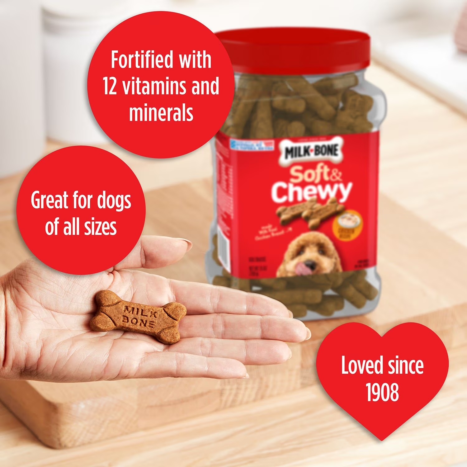 Milk Bone Soft & Chewy Pollo Snack Premios Para Perro 1.05kg 37oz