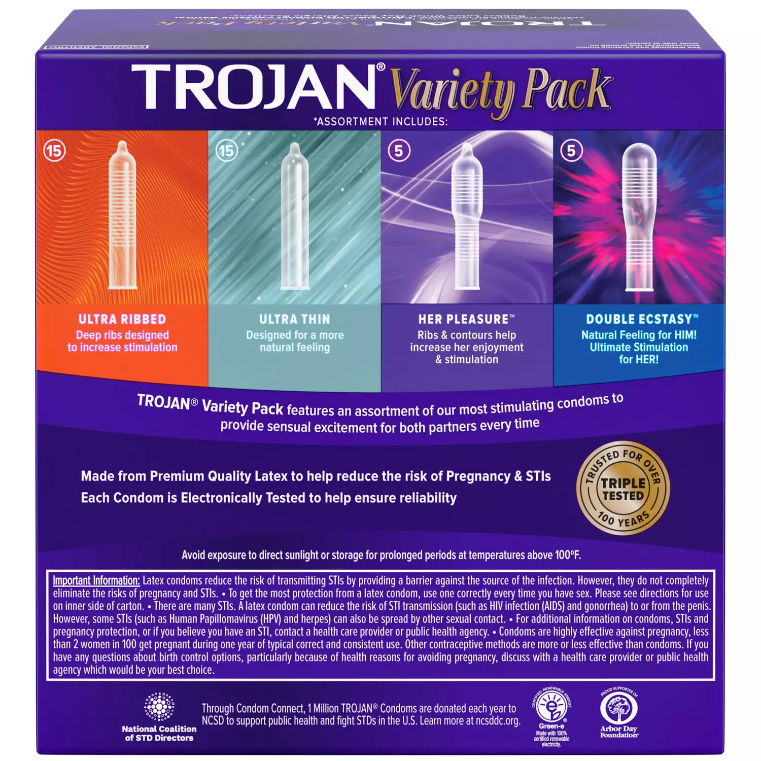 Condones Trojan Pleasure Pack (caja Con 40 Piezas)