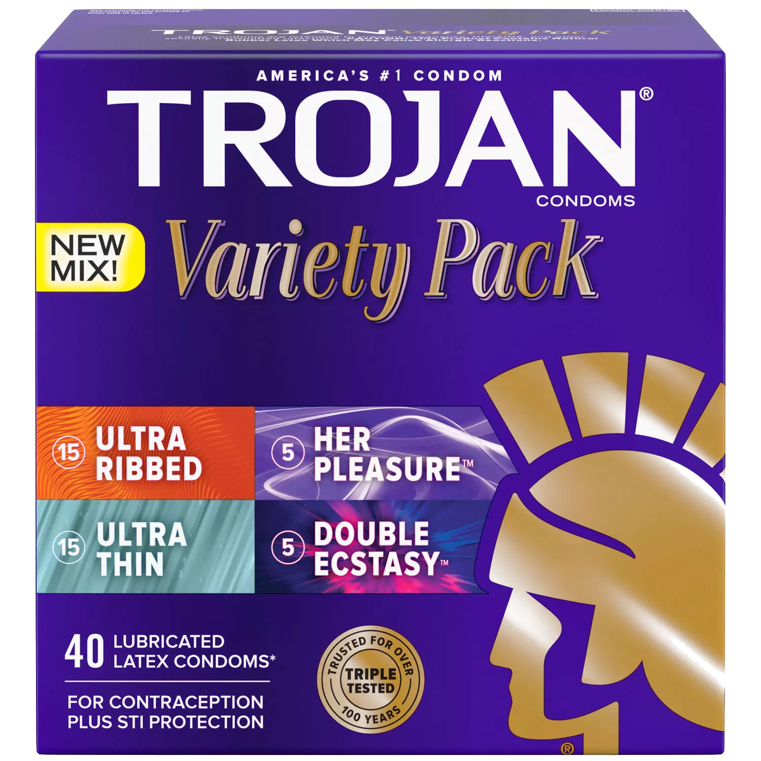 Condones Trojan Pleasure Pack (caja Con 40 Piezas)