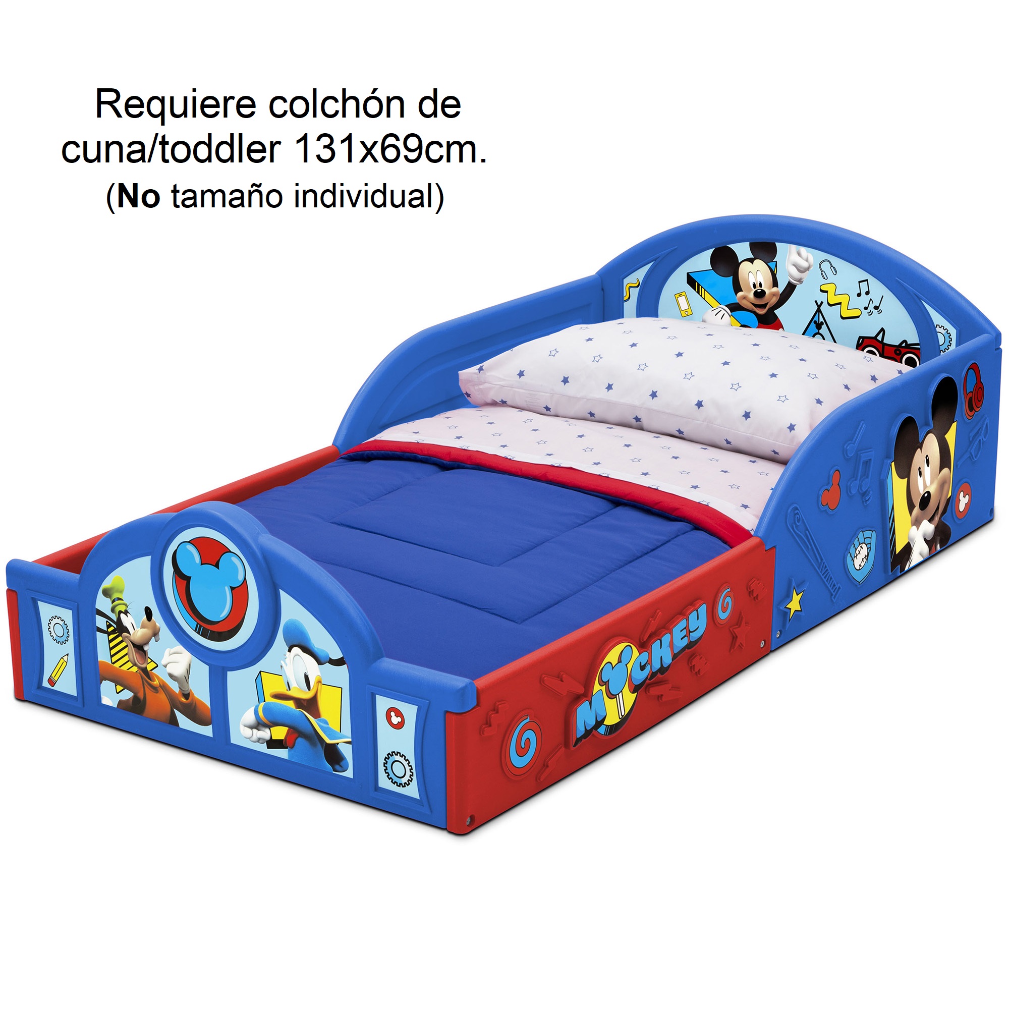 Cama Infantil Toddler Mickey Mouse 2 en 1 Dormir Jugar