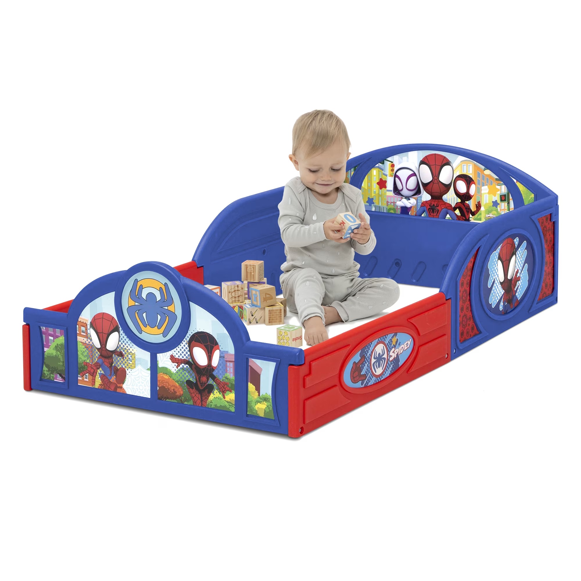 Cama Infantil Toddler Spidey y sus amigos 2 en 1 Dormir Jugar