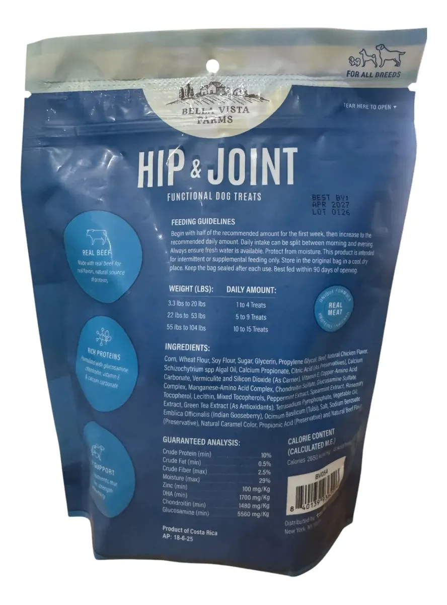 Premios Para Perro Hip Joint De Carne 12oz 340 Gr Americana