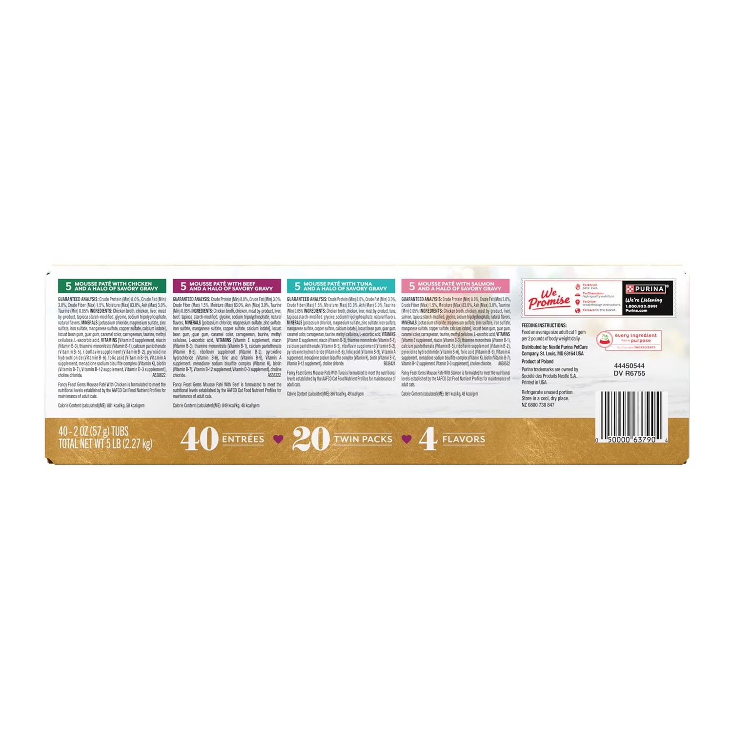 Purina Fancy Feast gems pate mousse para gato 40pz americano