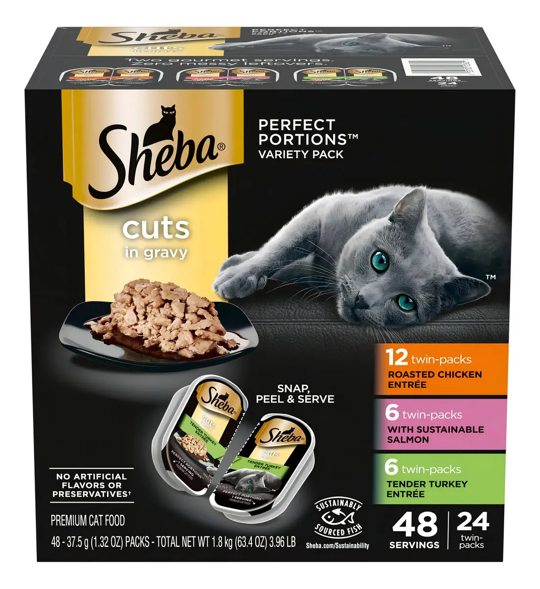 Sheba Comida Para Gatos Pollo salmon pavo 48 Piezas