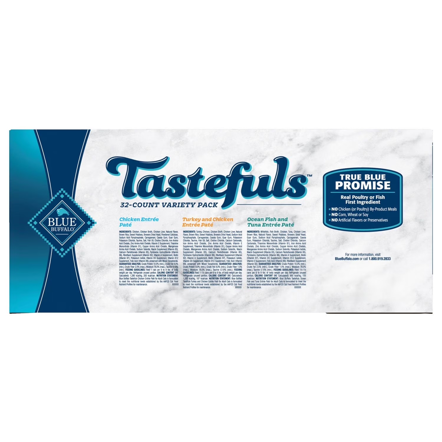 Blue Buffalo Tastefuls Pate Comida De Gato Húmeda 32 latas
