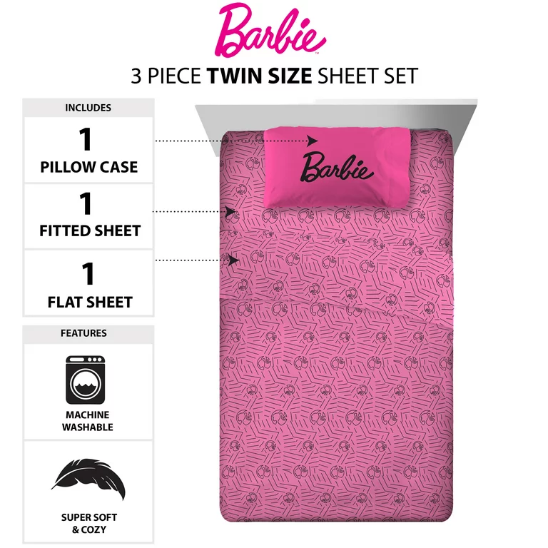 Juego de Sábanas Individual 3pz Barbie