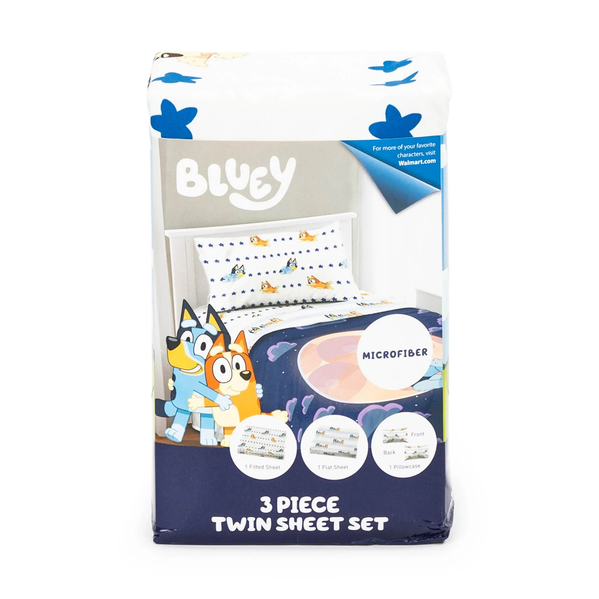 Juego de Sábanas Individual 3pz Bluey Azul