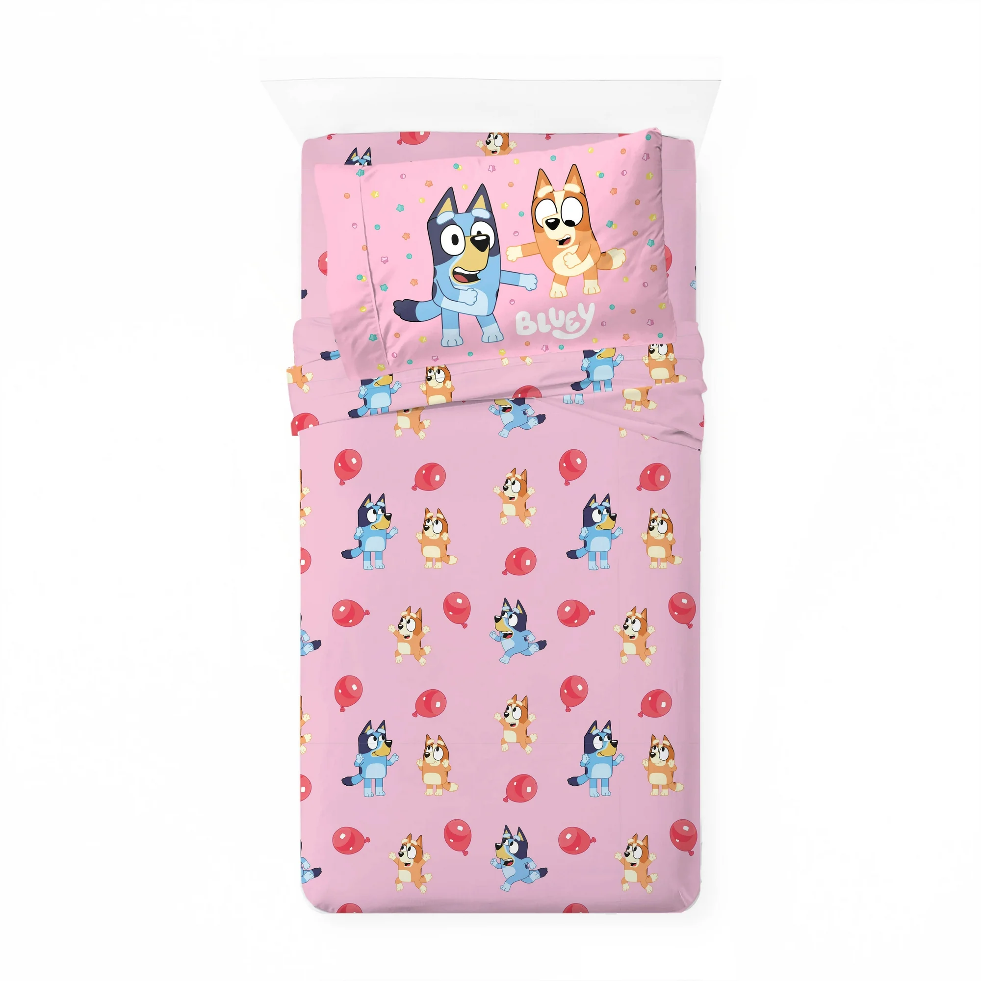 Juego de Sábanas Individual 3pz Bluey Rosa