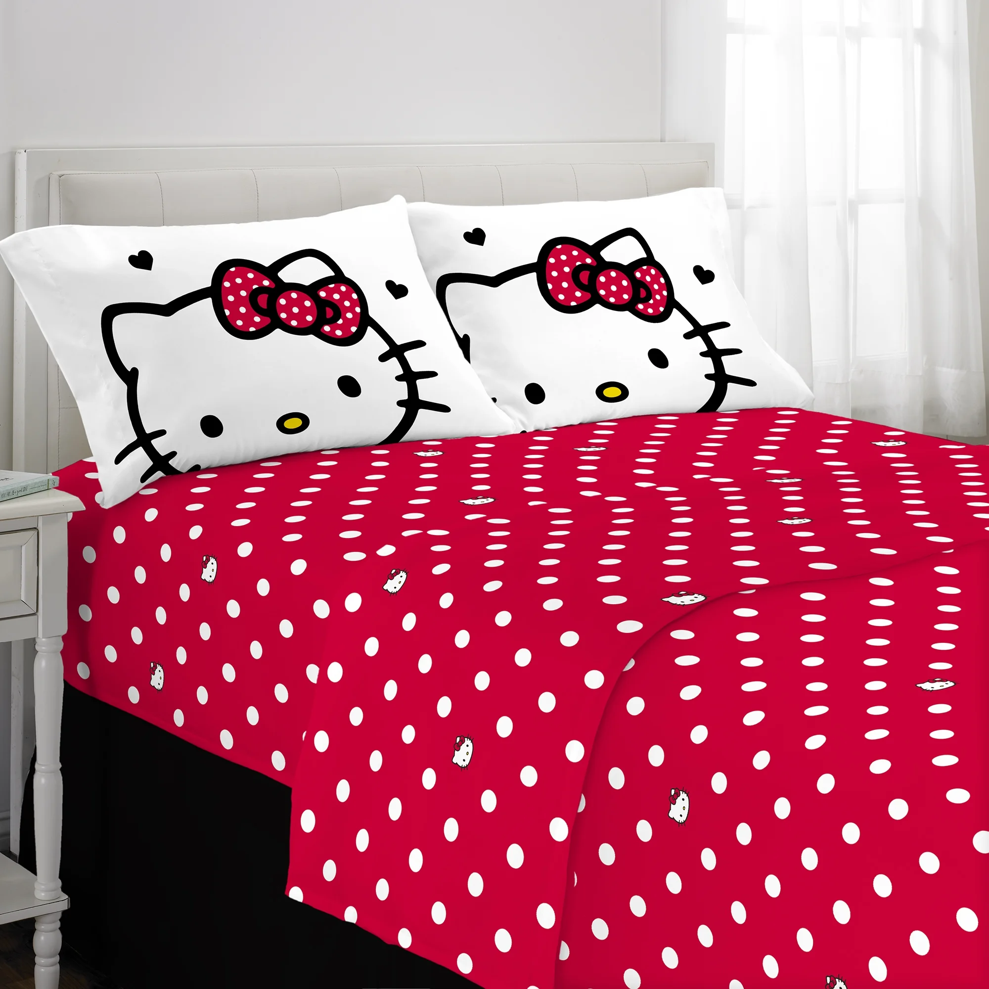 Juego de Sábanas Individual 3pz Hello Kitty Rojo