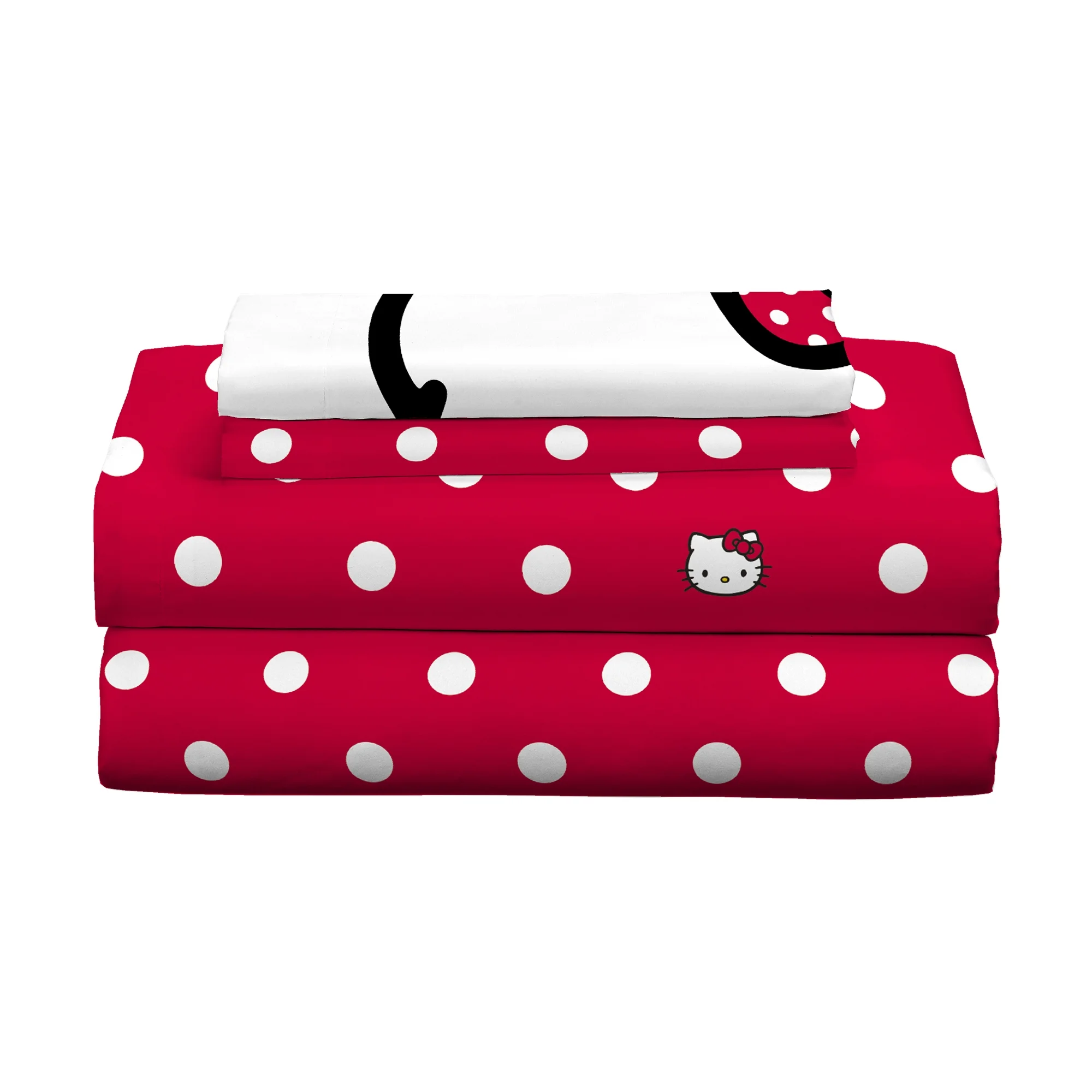 Juego de Sábanas Individual 3pz Hello Kitty Rojo