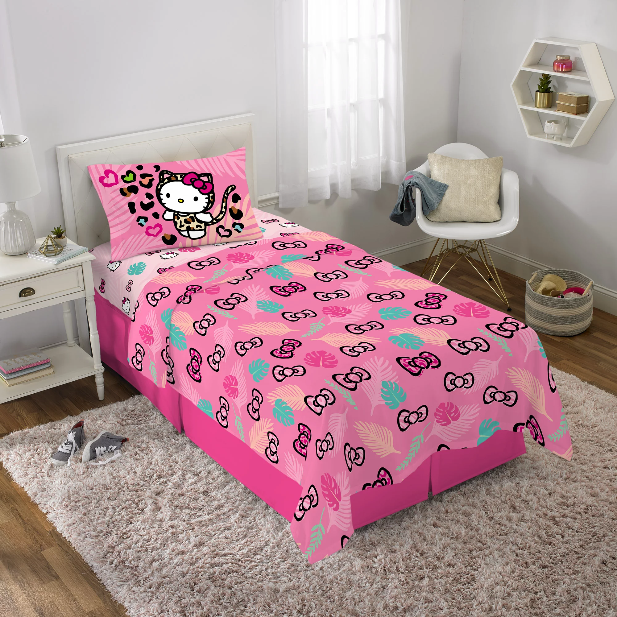 Juego de Sábanas Individual 3pz Hello Kitty Rosa
