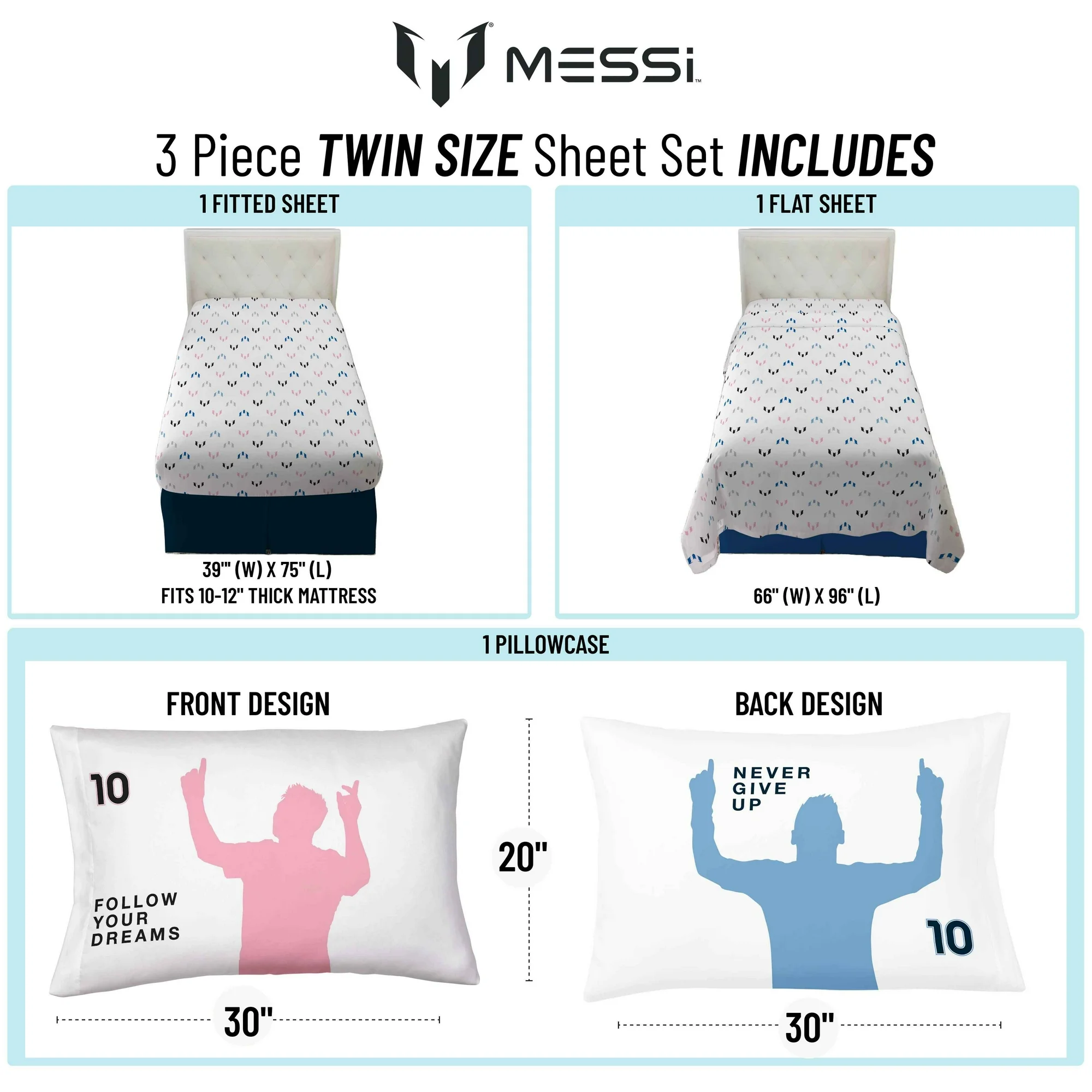 Juego de Sábanas Individual 3pz Messi