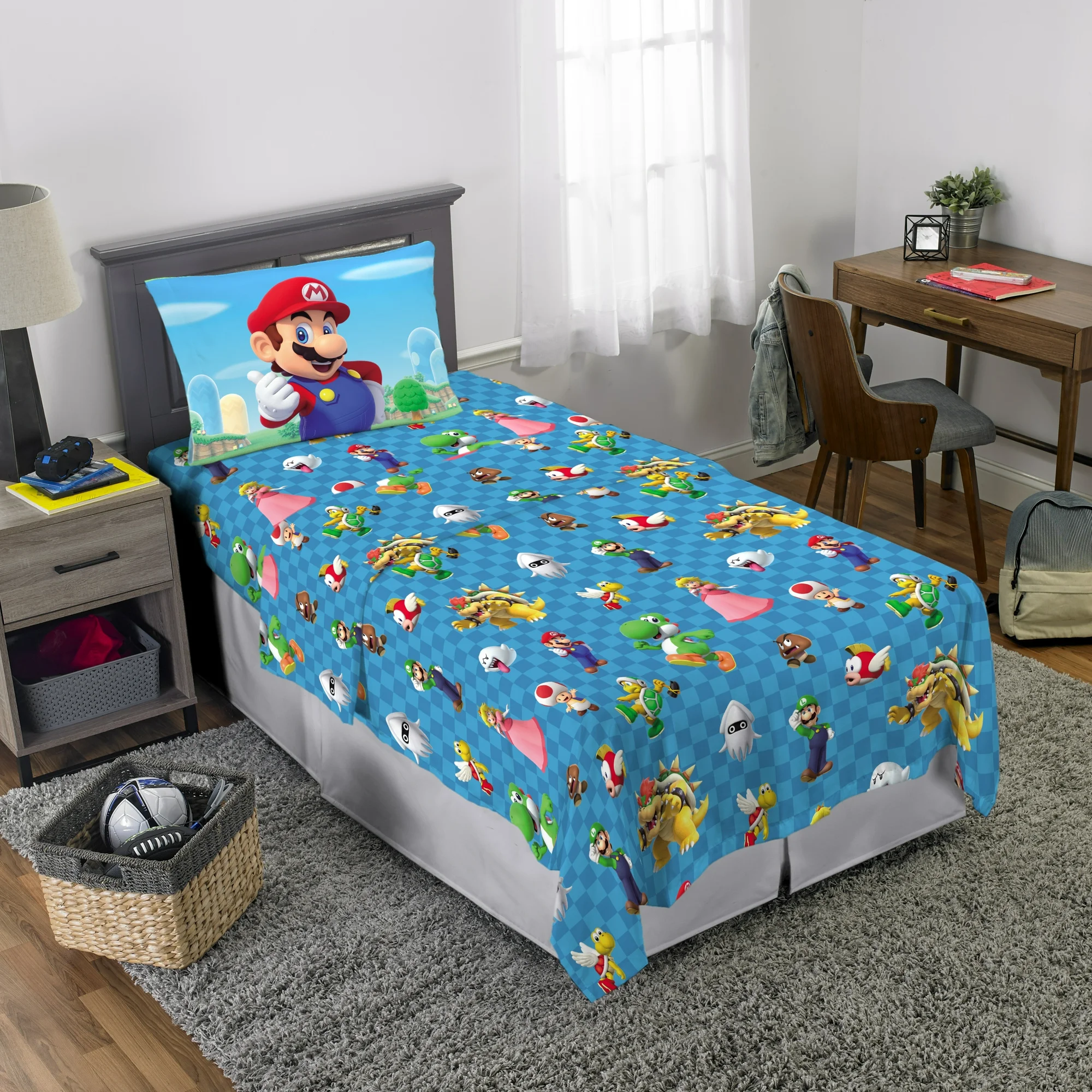 Juego de Sábanas Individual 3pz Mario Bros