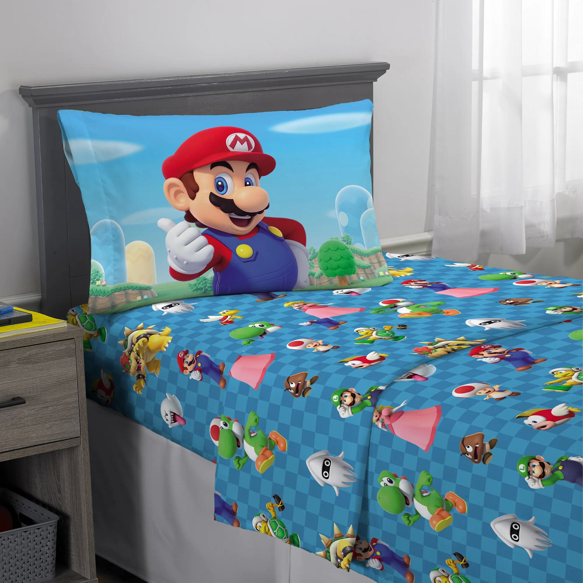 Juego de Sábanas Individual 3pz Mario Bros