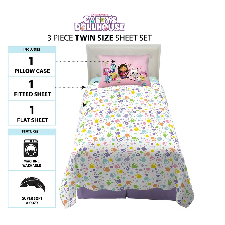 Juego de Sábanas Individual 3pz Gabby Dollhouse