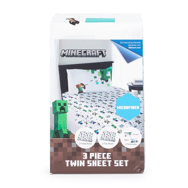Juego de Sábanas Individual 3pz Minecraft