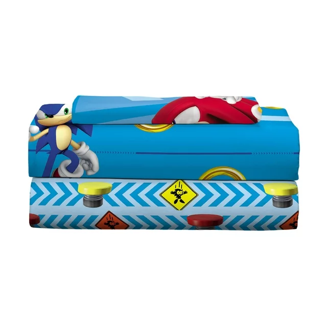 Juego de Sábanas Individual Azul Sonic 3pz