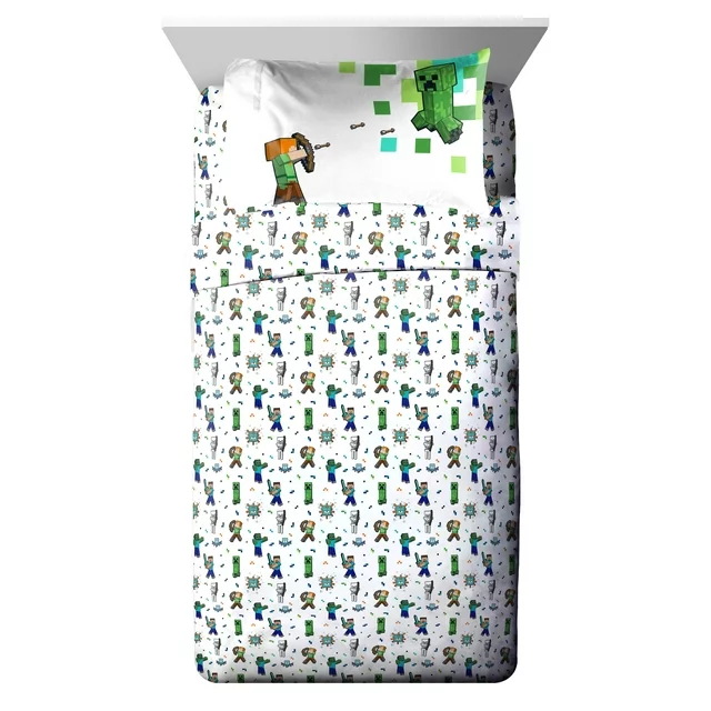 Juego De Sabana Tamaño Matrimonial 4 Pz Minecraft