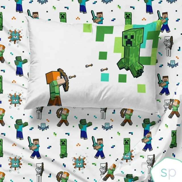Juego De Sabana Tamaño Matrimonial 4 Pz Minecraft
