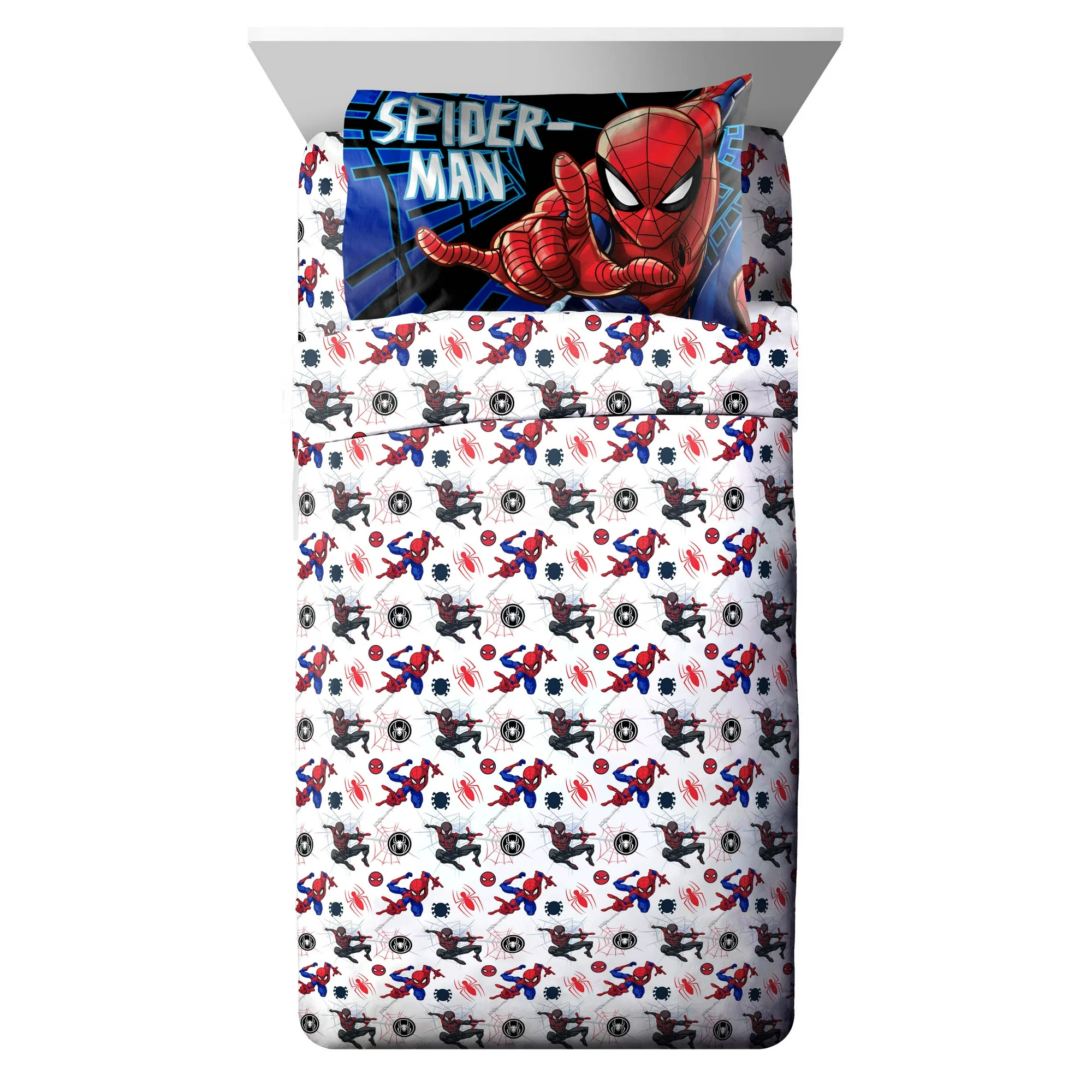 Juego De Sabana Tamaño Matrimonial 4 Pz Spiderman